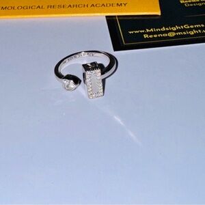 Swarovski Memorial Urn Ring  14K White Gold Vermeil Ashes Keepsake Ring size 7